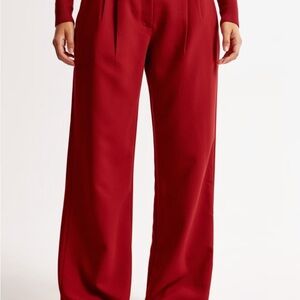 Elegant Red Women's Pants